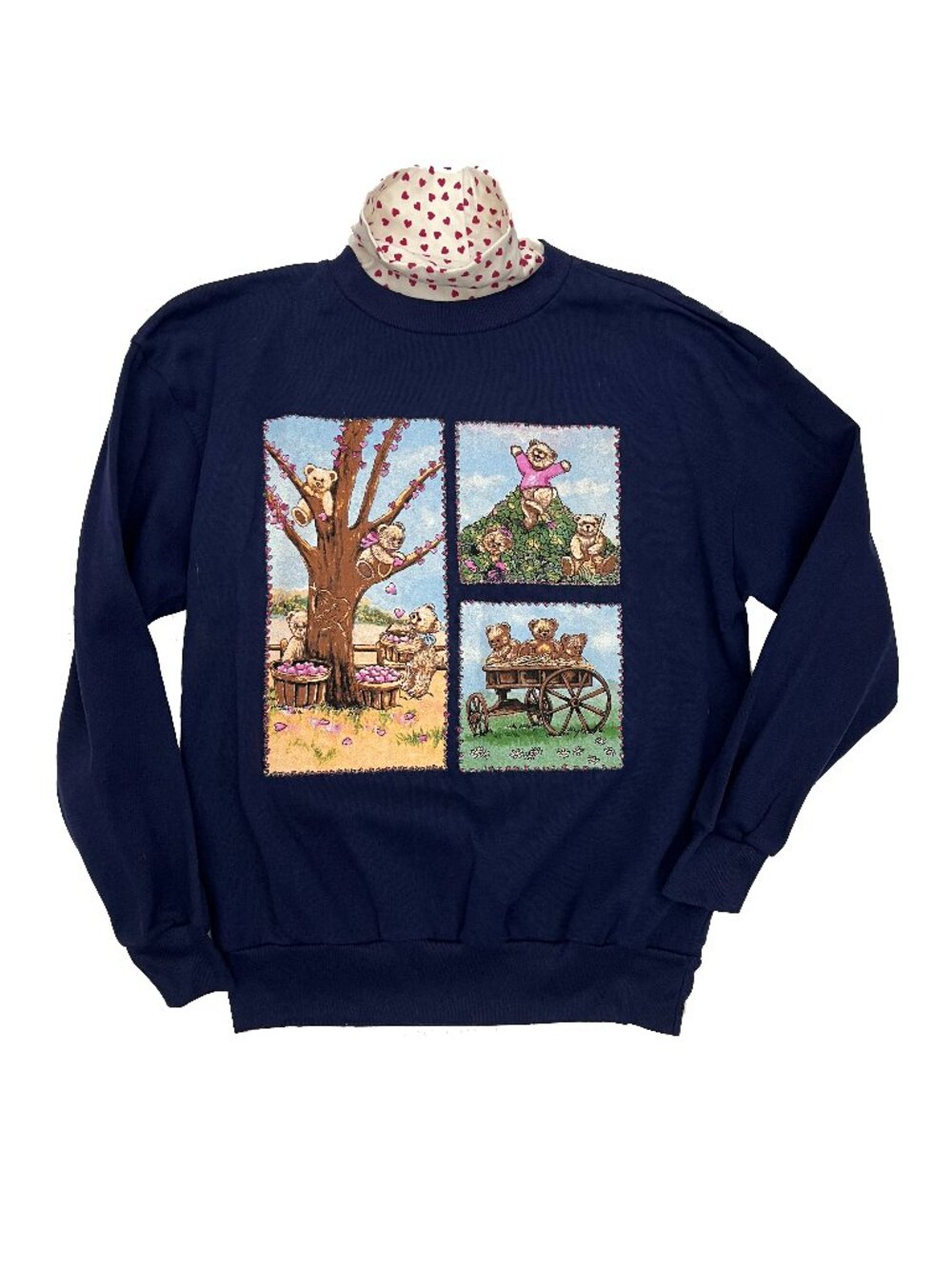 Vintage 90s NEW NWT Basic Editions Teddy Bear Sweatshirt Sweater Womens S